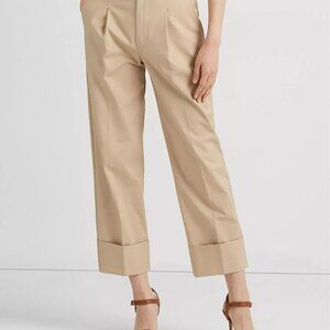 Lauren Ralph Lauren Women’s Double-Faced Stretch Cotton Ankle Pants 16 High-Rise